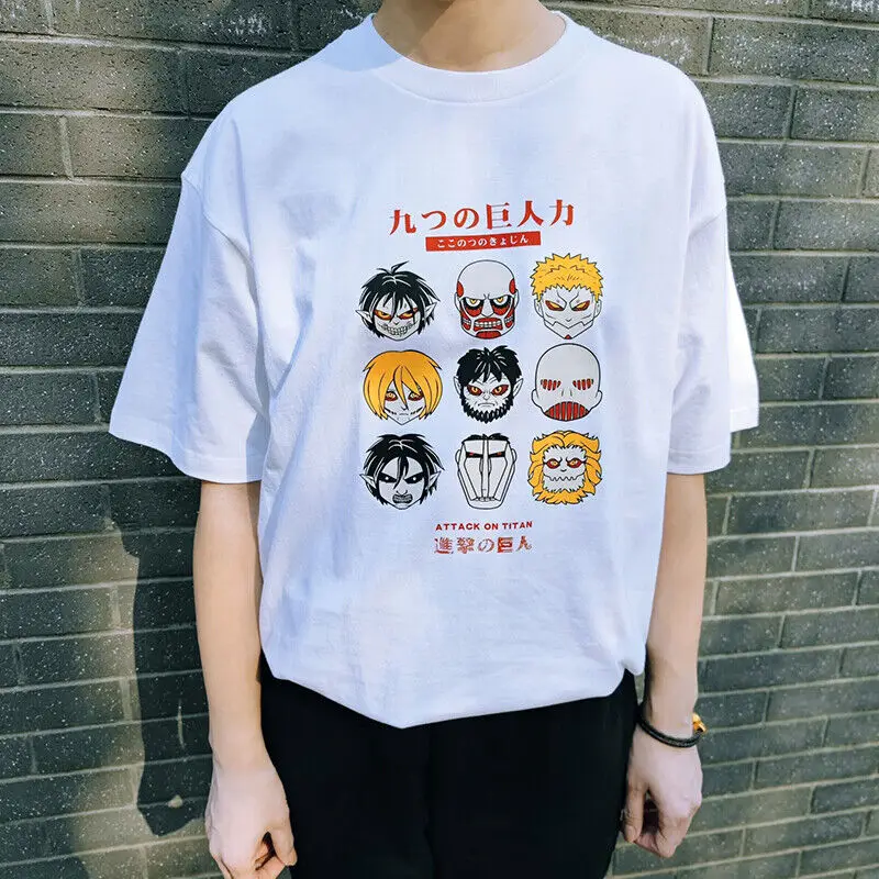 Anime Attack on Titan Japanese Round Collar Short Sleeve Casual Tee T-shirt#R285