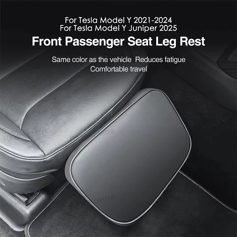 For Tesla New Model Y 2021-2025 Car Leather Electric Seat Leg Support Knee Pad Free Adjustment Seat Extension Interior Accessory