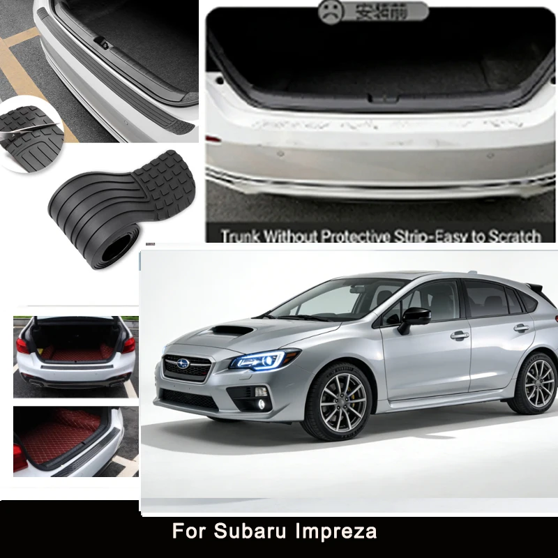 

For Subaru Impreza Rear Trunk Guard Plate Sticker Car Rear Bumper Trim Anti-Kicked Scratch Protector Sticker Strip