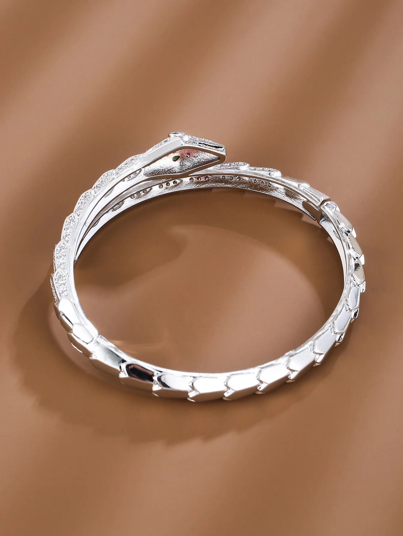 العصرية الحيوان الأفعى على شكل تصميم الاصطناعية زركونيا المرأة سوار للولائم والهدايا مجوهرات الإكسسوار #4