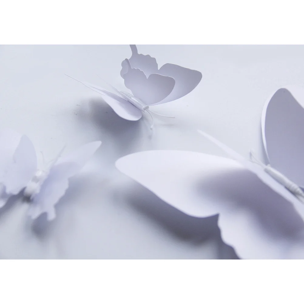 

12Pcs 3D Butterfly Wall Stickers Double Wing Lifelike Removable Decor for Living Room Bedroom Party DIY Home Decoration