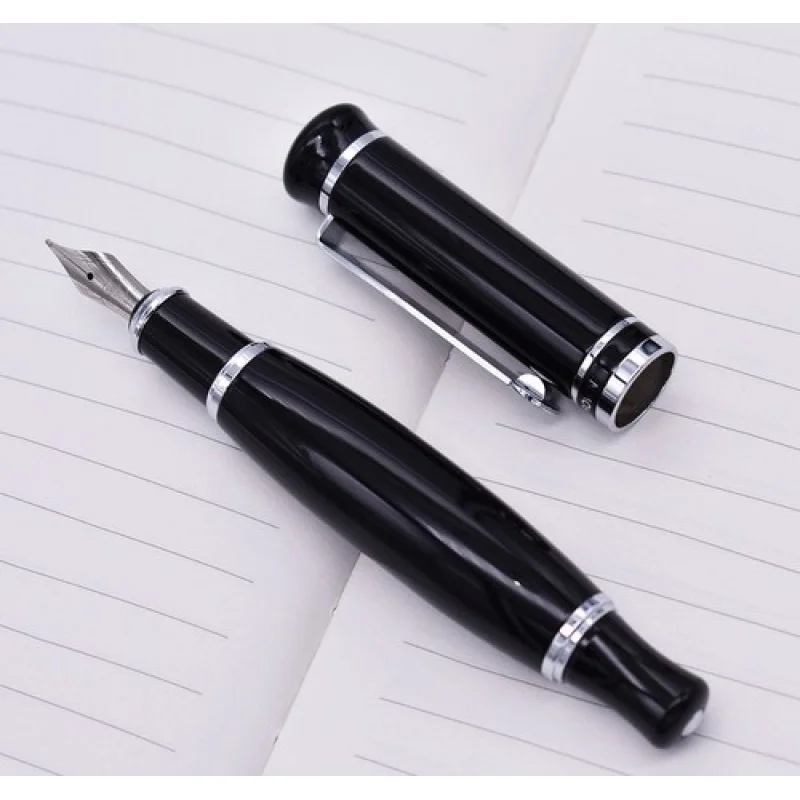 A+ Duke 558 Unique Style Fountain Pen Vivid Black Cute Big Size Medium Nib Gift Pen