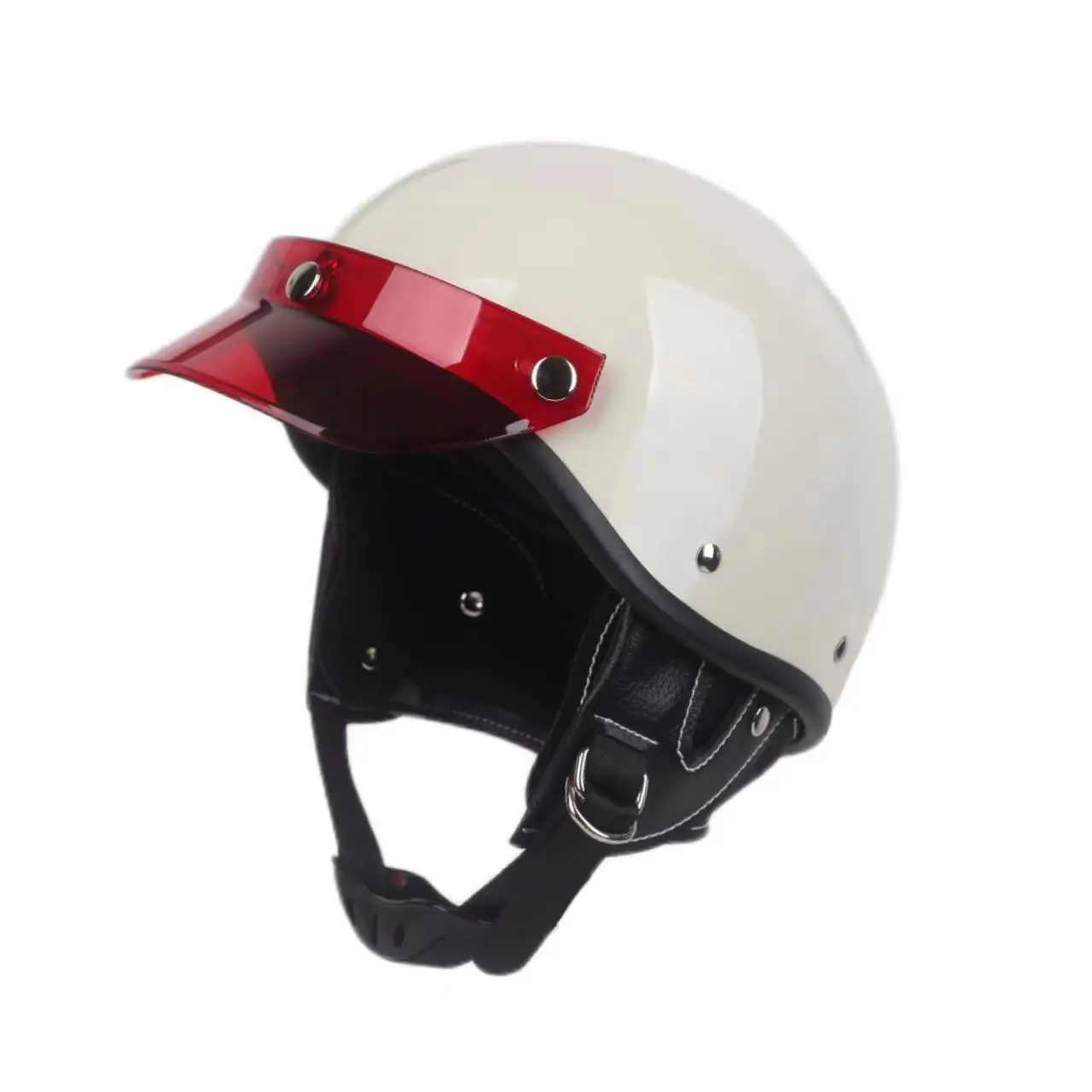 DOT-Casco de Moto Retro, protector de media cara para Moto, Scooter Vintage