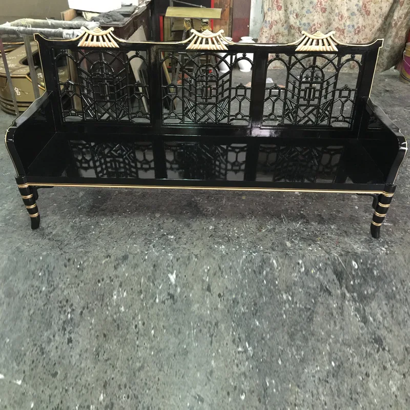 

Средневековое кресло для отдыха с яркой окраской, дизайнерское, с черным лаковым покрытием, одноместное/трехместное кресло-софа.