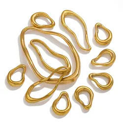 5pcs Stainless Steel Blank Irregular Twisted Bezel Dangle Earrings Connectors for DIY Parts Jewellery Making Supplies Wholesale