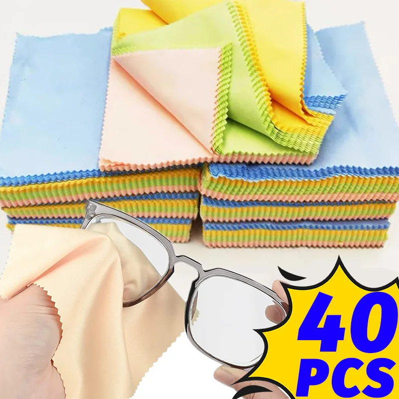 10-40Pcs Glasses Cleaner Microfiber Cleaning Cloth High Quality Soft Chamois Eyeglasses Lens Cloths Phone Screen Cleaning Wipes