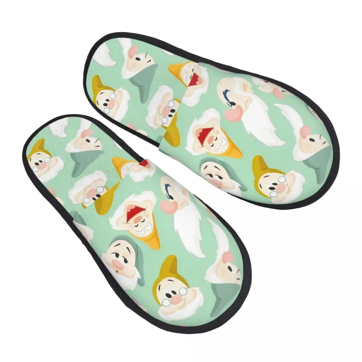 

Custom Snow White And The Seven Dwarfs House Slippers Women Cozy Memory Foam Animation Slip On Spa Slipper Shoes
