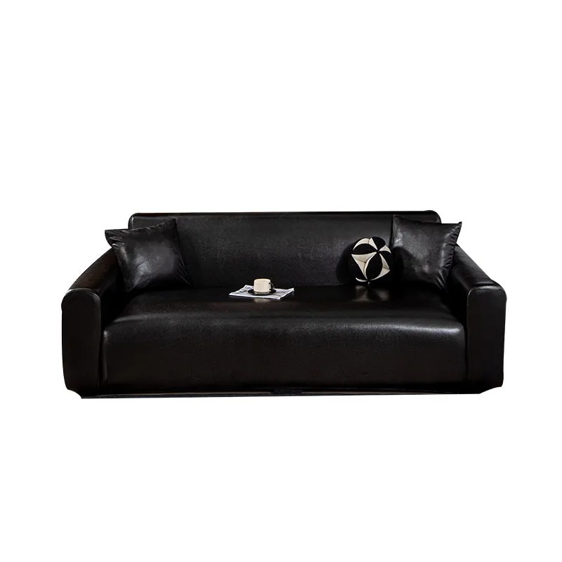 Retro Faux Leather Sofa Slipcover, Waterproof Urine-proof Anti-cat Protector, Non-stain Anti-slip Cover for Straight Couch