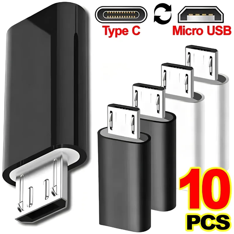 1-10PCS USB C To Micro USB Adapter Type-C Female To Micro Male Phone Converters Cellphone Charging Connectors for Samsung Xiaomi