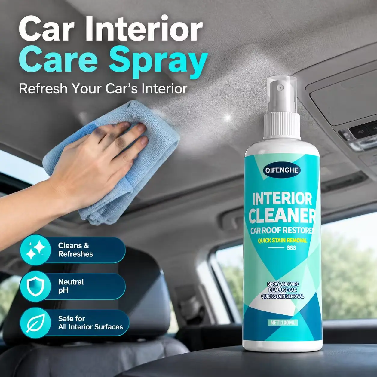 Professional Car Interior Spray , Gentle And Neutral Care Seat And Ceiling Covering, Four Seasons General Interior Renovation