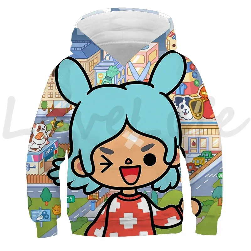 Toca Life World felpe con cappuccio abbigliamento per bambini ragazzi ragazze Cartoon felpe Pullover Casual Streetwear top bambini felpa con cappuccio Sudadera