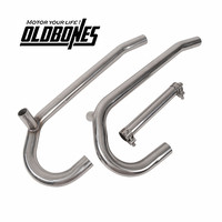 38MM  Stainless Steel Motorcycle Exhaust Pipe Header Muffler 1 Set Cafe Racer For BMW R model R75 R/75 R80 R90