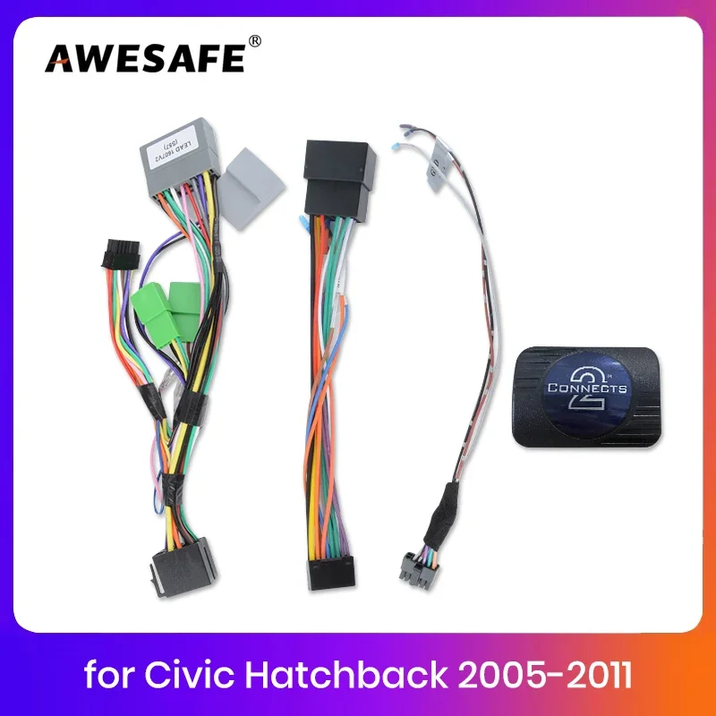 AWESAFE For Honda Civic Hatchback 2005-2011 Power Cord With Canbus Suitable For Small Screens