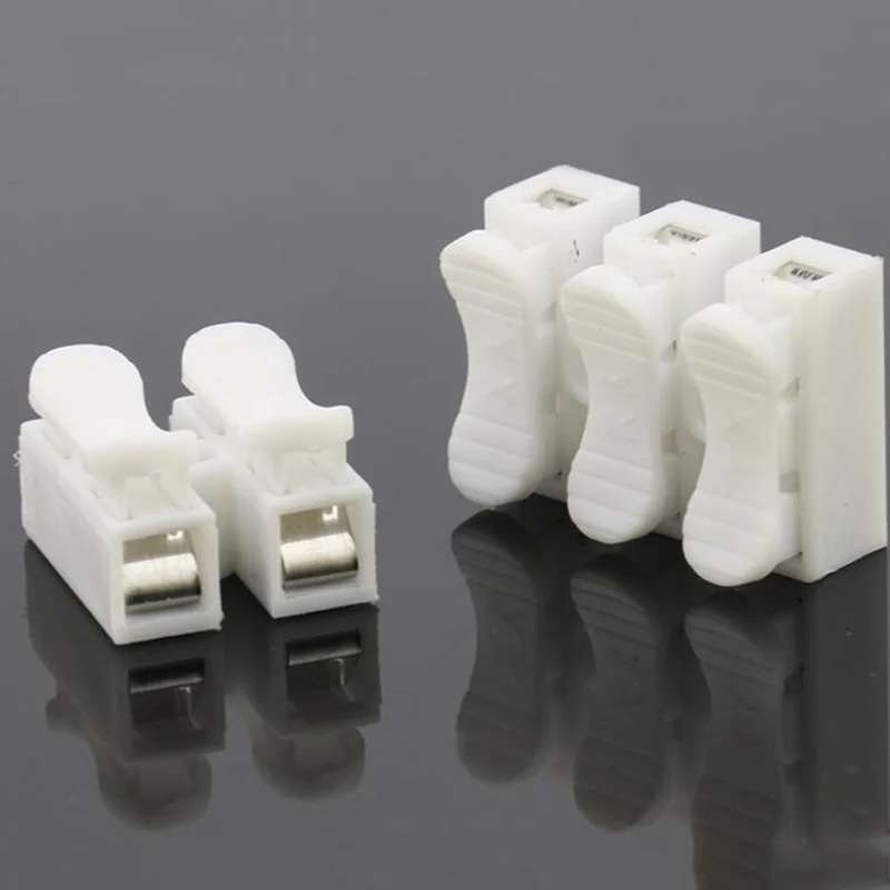 2 3 Pins Electrical Cable Terminals Wire Connectors CH2 CH3 Quick Splice Lock Wire Terminal 20mm CH-2 CH-3 Spring Wire D4