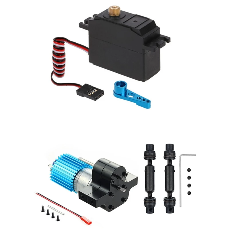 

2 комплекта запчастей для радиоуправляемых автомобилей: 1 комплект металлических сервоприводов с серворычагом и 1 комплект металлических редукторов 370 с приводным валом
