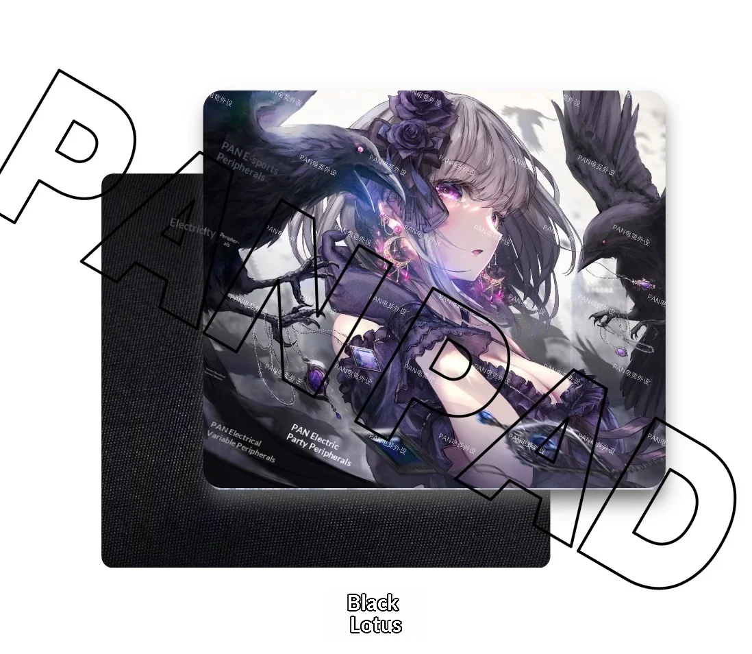 PAN Esports Black Lotus Glass Gaming Mousepad FPS Both Speed And Smooth Mouse Pad For VALORANT TTK CSGO PC Accessories Gifts