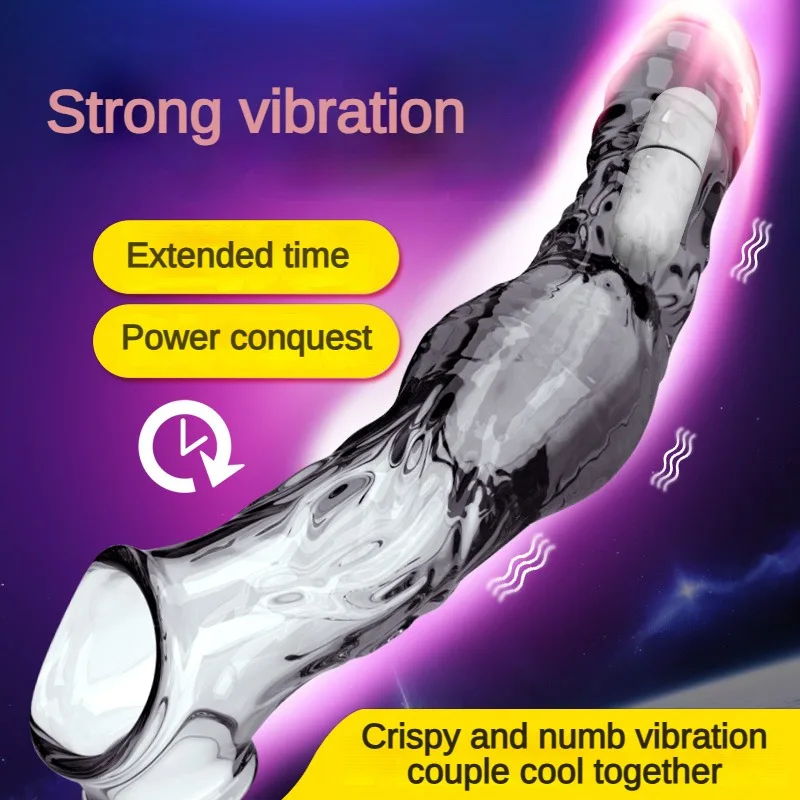 Extend 7cm Penis Enlargement Sleeve Vibrator Cock Ring Reusable Condoms Sex Toys for Men G Spot Vibrating Delay Ejaculation