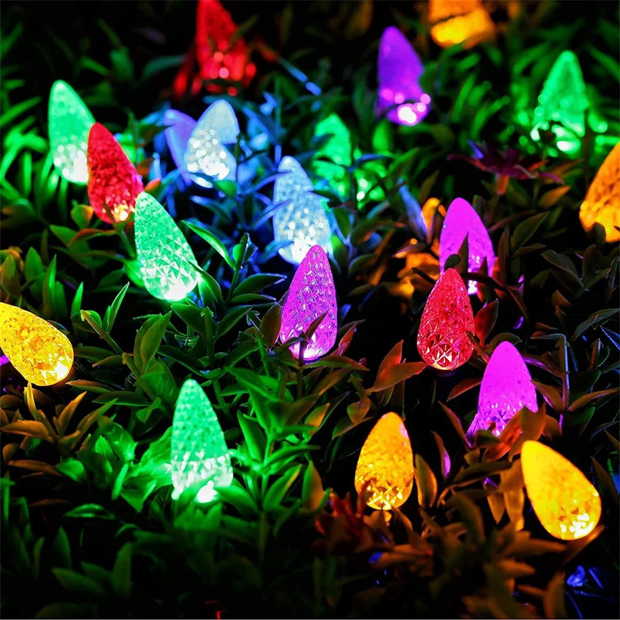 New 50/100 LED Strawberry Christmas Tree String Lights Outdoor Garland Fairy Lights for Patio Garden Party Wedding Holiday Decor