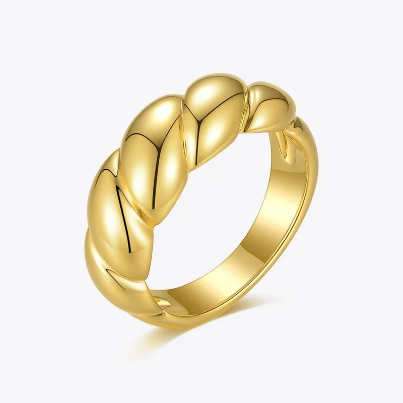 ENFASHION Shiny Twist Rings For Women Gold Color Cute Lady Ring Fashion Jewelry Friends Gifts 2020 Christmas Bague Femme R204072