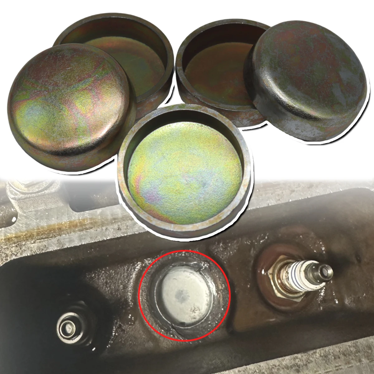 

5pc 25mm Engine Core Plug 1455107 For Ford Escape 1.6L EcoBoost A/T AWD&FWD Block Freeze Expansion Welch Zinc Plated Cup 13-2016