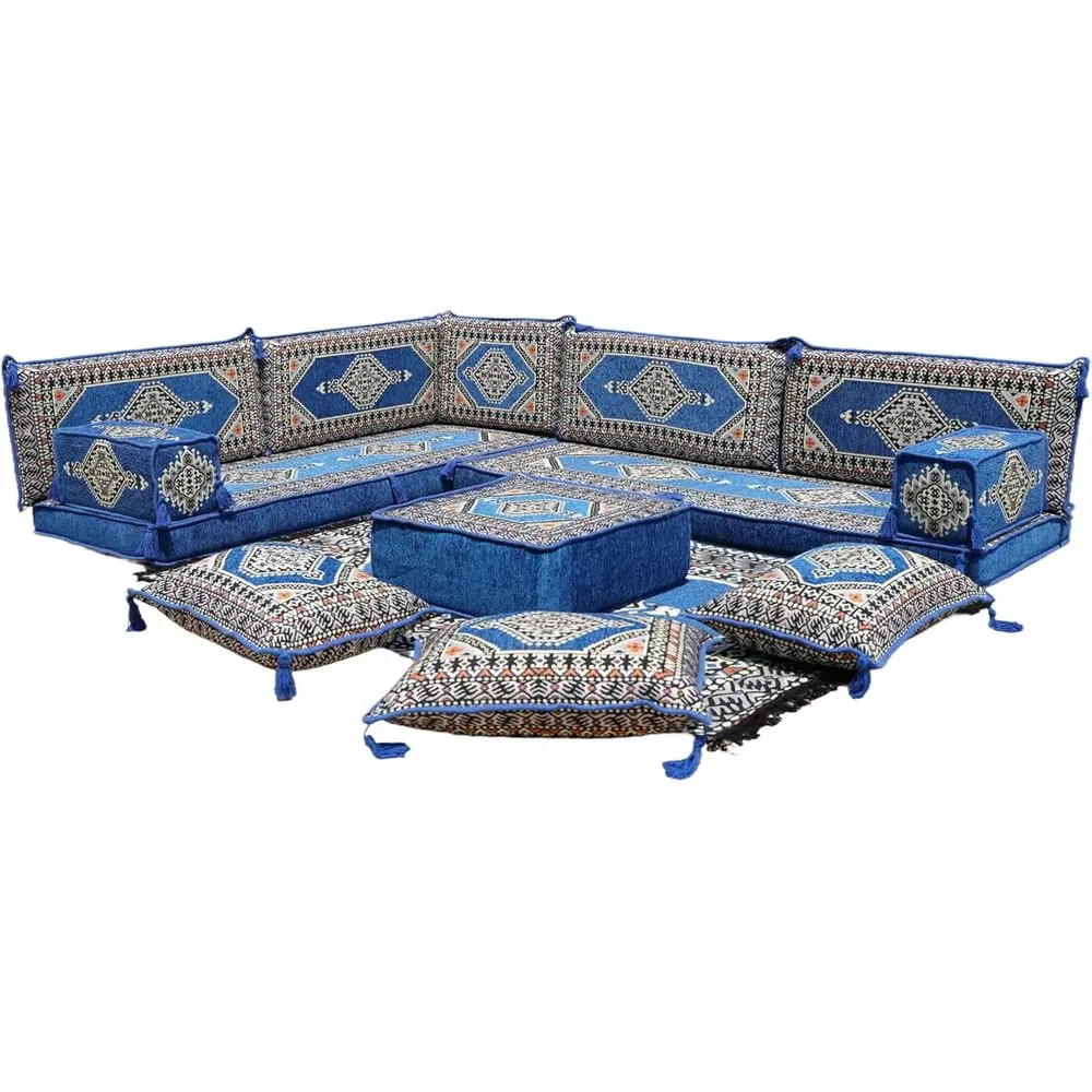 

Роскошный угловой диван с толстыми подушками для традиционного сидения на полу