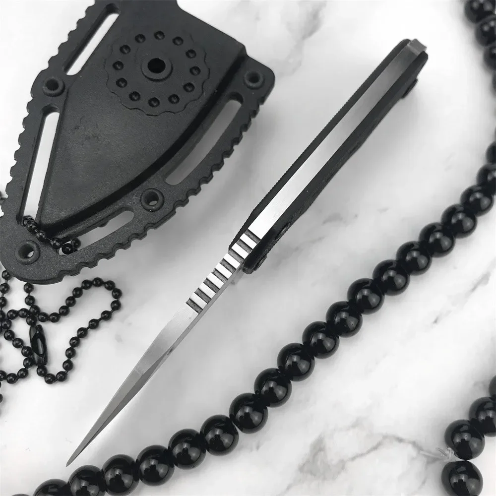 NEW Mini Full Tang Durable Instinct Fixed Knife G10 Handle Lightweight Pocket EDC Neck Chain Multi Tools with ABS Plastic Sheath