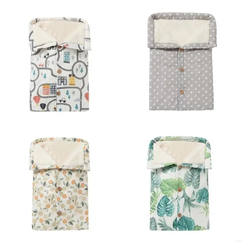 54DF Warm Baby Sleeping Bag Winter Kid Sleepsack Receiving Blankets Stroller Wrap Infant Swaddle Blanket for 0-12 Month Baby