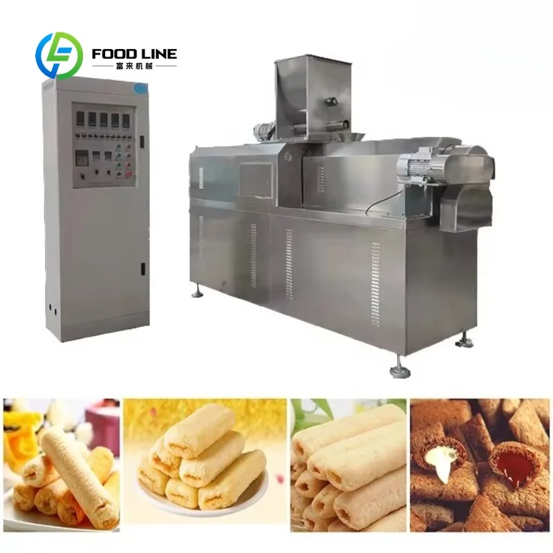 Fully Automatic New Condition Stainless Steel High Capacity Chocolate Core Filled Snacks Processing Line Extruder Machine