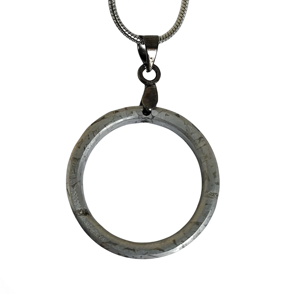 Muonionalusta Iron meteorite Natural iron meteorite material round pendant specimen collection - CD168