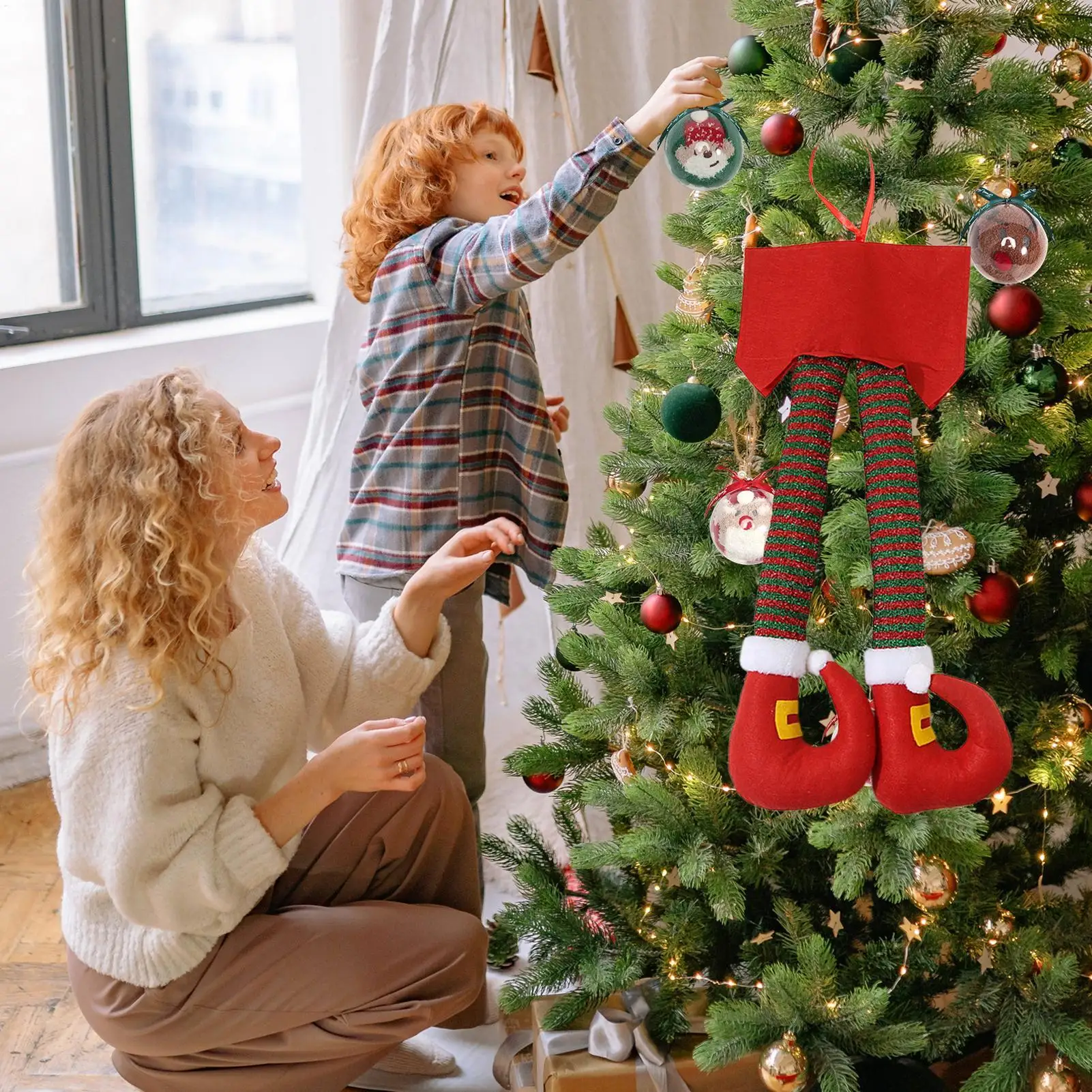 

Украшения для багажника, подвеска на ногу Санта-Клауса, рождественские украшения для автомобиля, дерева, дома, автомобиля, внедорожника, грузовика, мотоцикла, автофургона, скутера