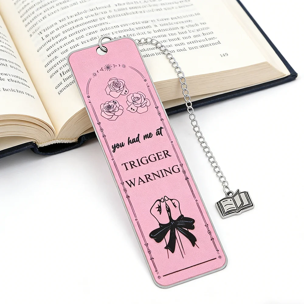 Dark Romance Metal Bookmark Spicy Book Lover Book Charm Pink Bookmark Valentine's Day Gift for Women School Supplies