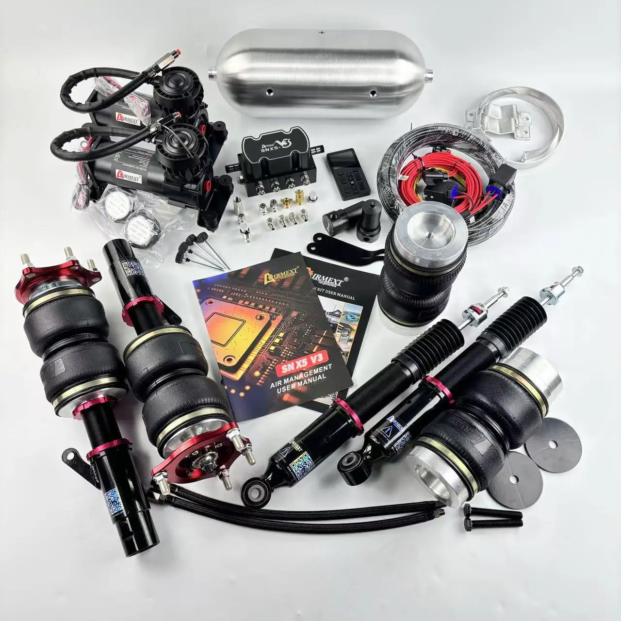 AIRMEXT®/ F-SNX5-M/ Air suspension FULL KIT/whole kits/AIRRIDE/airlift/pneumatics/ air spring coilover assembly/air management