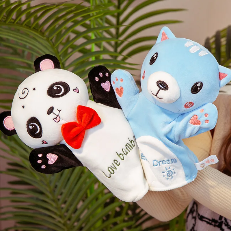 หุ่นมือการ์ตูนน่ารัก ของเล่นเด็ก ตุ๊กตาสัตว์น่ากอด ถุงมือหุ่นมือ ตุ๊กตาสัตว์นุ่มๆ ของขวัญวันเกิดเด็กๆ สุดฮา