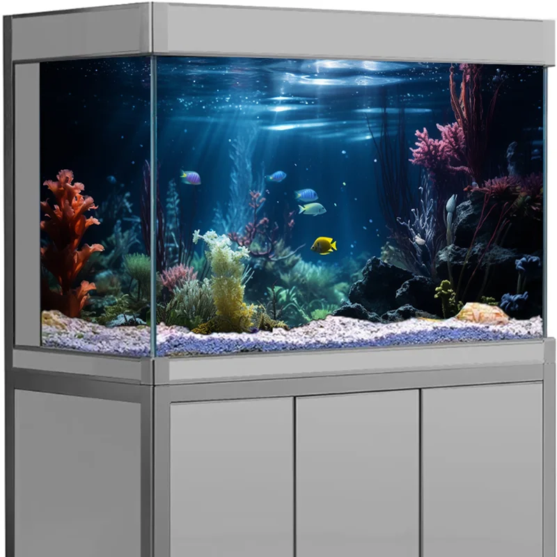 

Aquarium Background Sticker Seaweed Sea View Poster Fish Tank Decoration Self Adhesive Wallpaper 3d Background