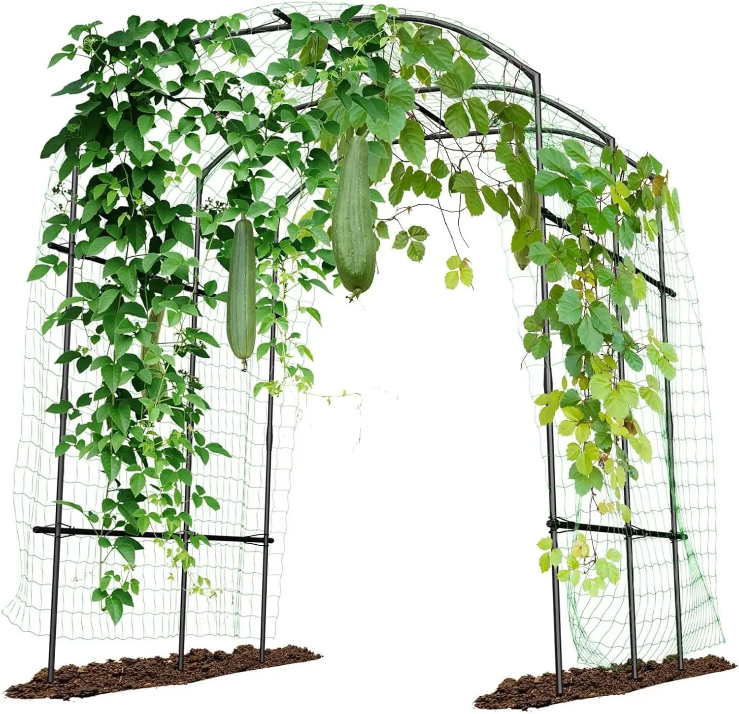 

Arch Trellis for Climbing Plants Outdoor, 87" H Metal Arbor Plant Support Trellis for Climbing Vine Vegetable Flower Yard Lawn