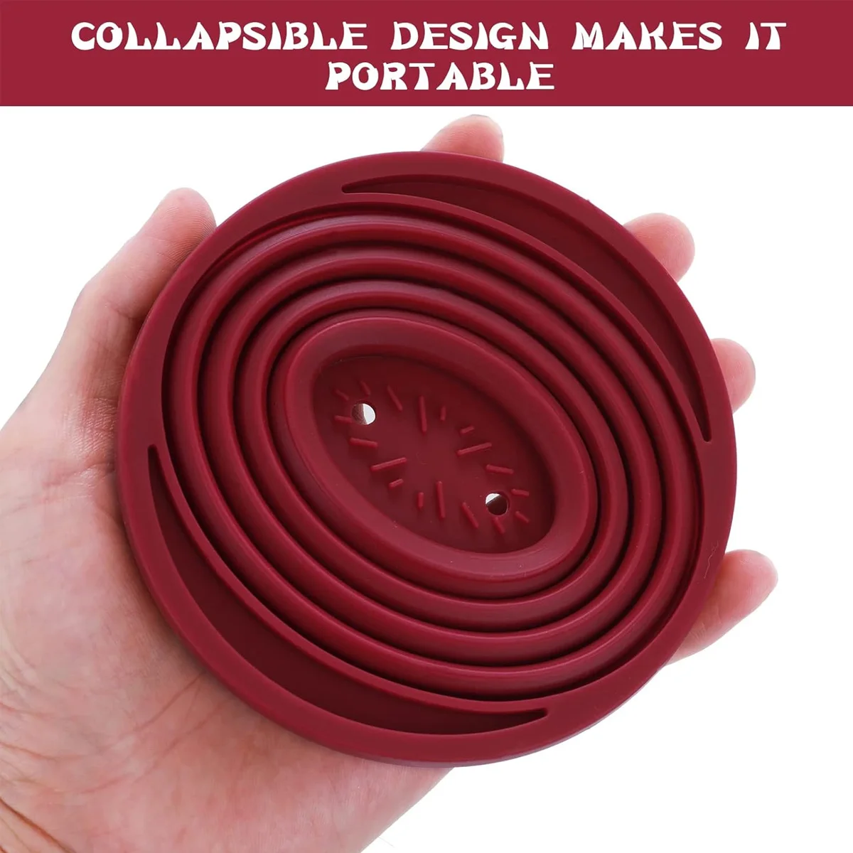 Pour Over Coffee Dripper-Collapsible, Reusable Silicone Coffee Filter Cone, Makes One to Two Cups of Strong Brew for Camping