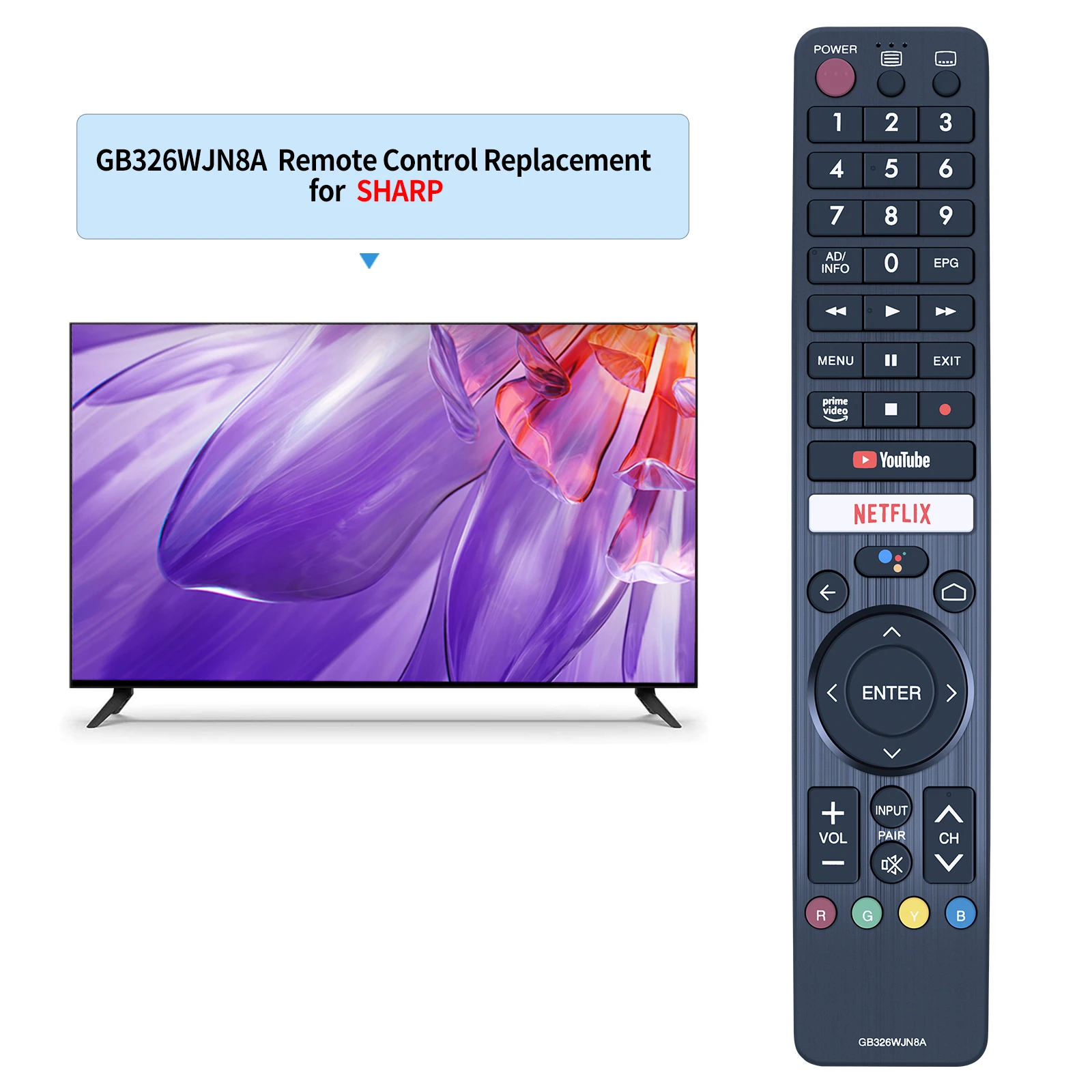 New GB326WJN8A Remote Control For Sharp TV