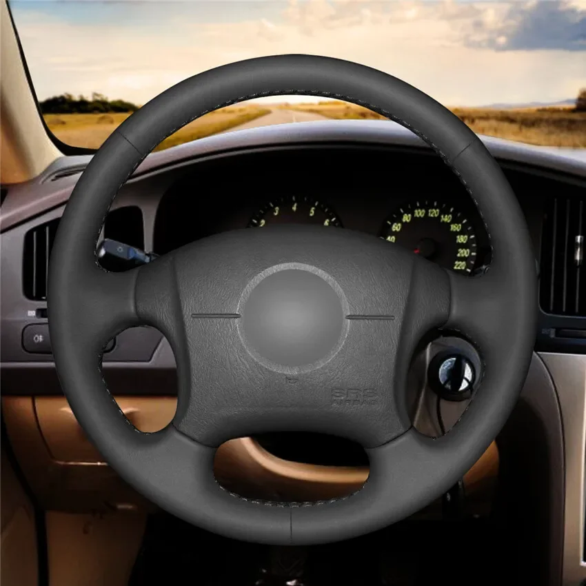 

Чехол на руль из дышащей искусственной кожи с защитой от скольжения, сшитый вручную, для Hyundai Elantra 2002-2006, аксессуары для интерьера автомобиля