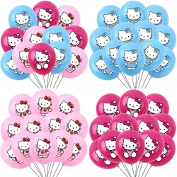 12 adet/takım Hello Kitty lateks balonlar sevimli karikatür Sanrio kız erkek doğum günü partisi düğün yıldönümü dekorasyon çocuk oyuncakları hediye