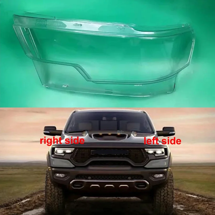 

For Dodge RAM Trucks 1500 2021 2022 2023 Transparent Headlight Shade Cover Lampshade Case Headlamp Shell Lens Plexiglass