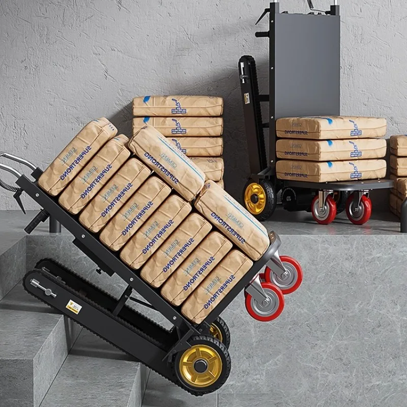 Crawler electric climbing machine for moving household heavy objects Multifunctional folding automatic up and down stairs truck