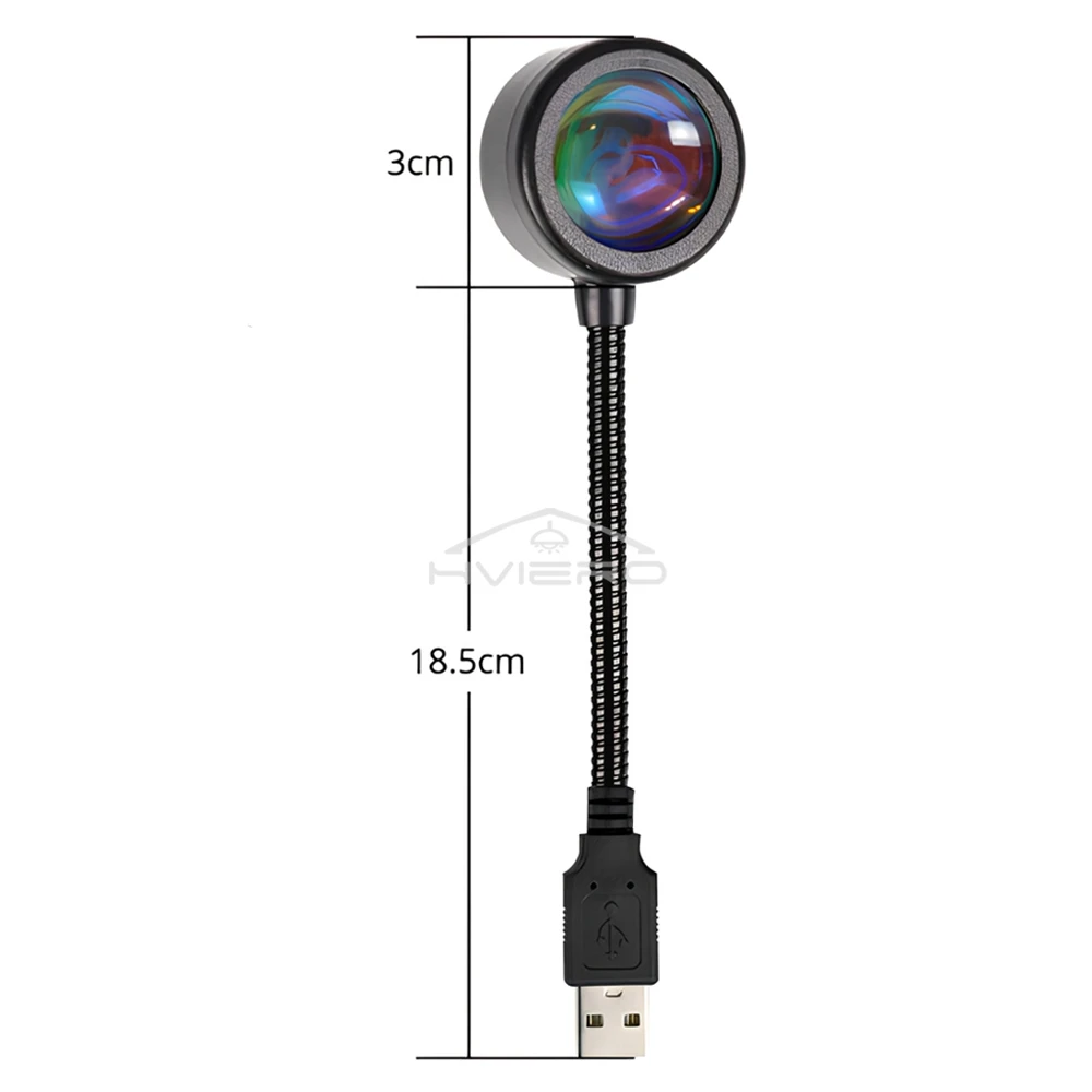 Lampa LED Zachód Słońca Lampka Nocna Projektor USB Dekoracja Urodzinowa Lampki Nastrojowe Sypialnia Salon Fotografia Ścienna Wielofunkcyjna
