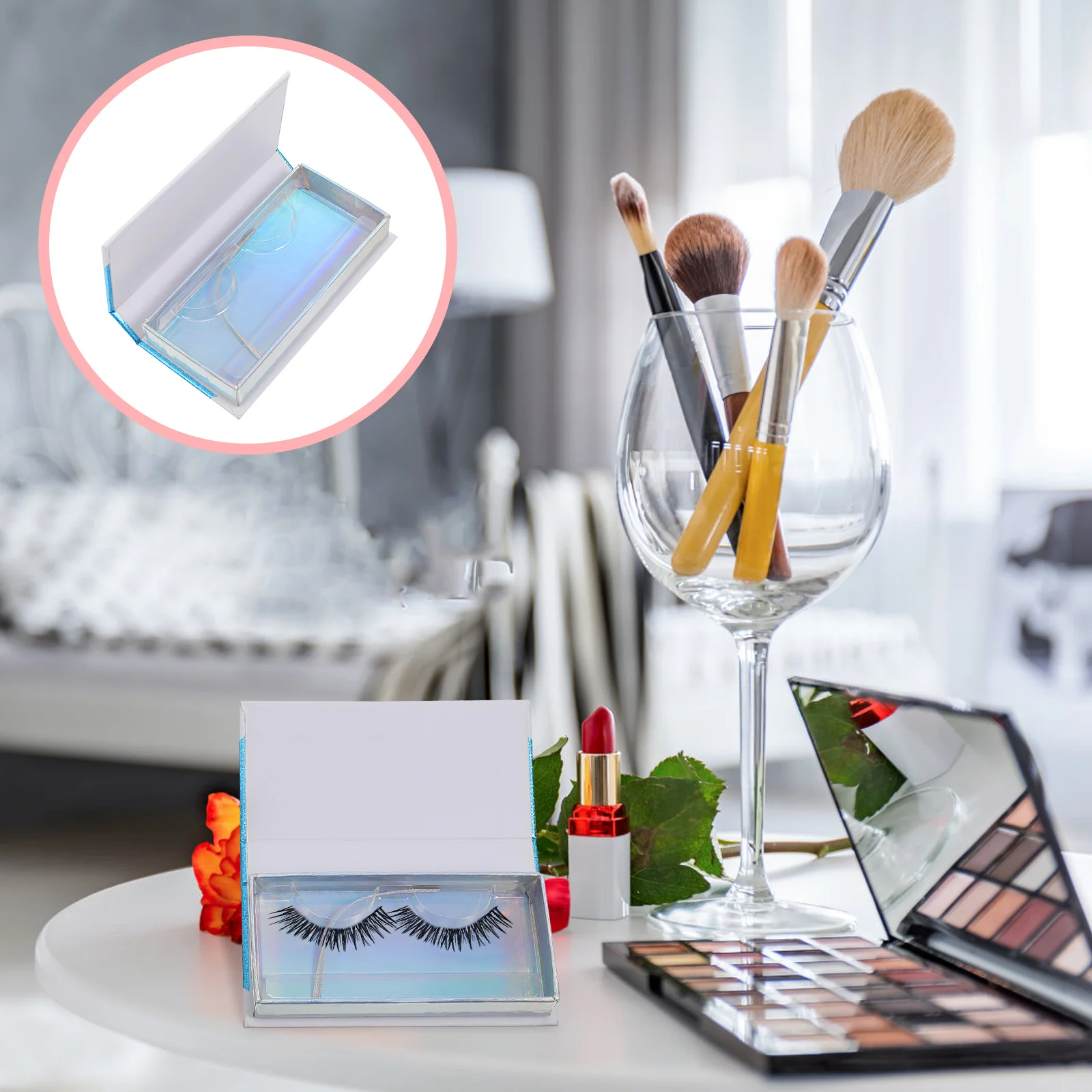 2 stuks valse wimper opbergdoos mooie papieren hoes grote capaciteit wimper organisator lichtgewicht draagbaar voor cadeau