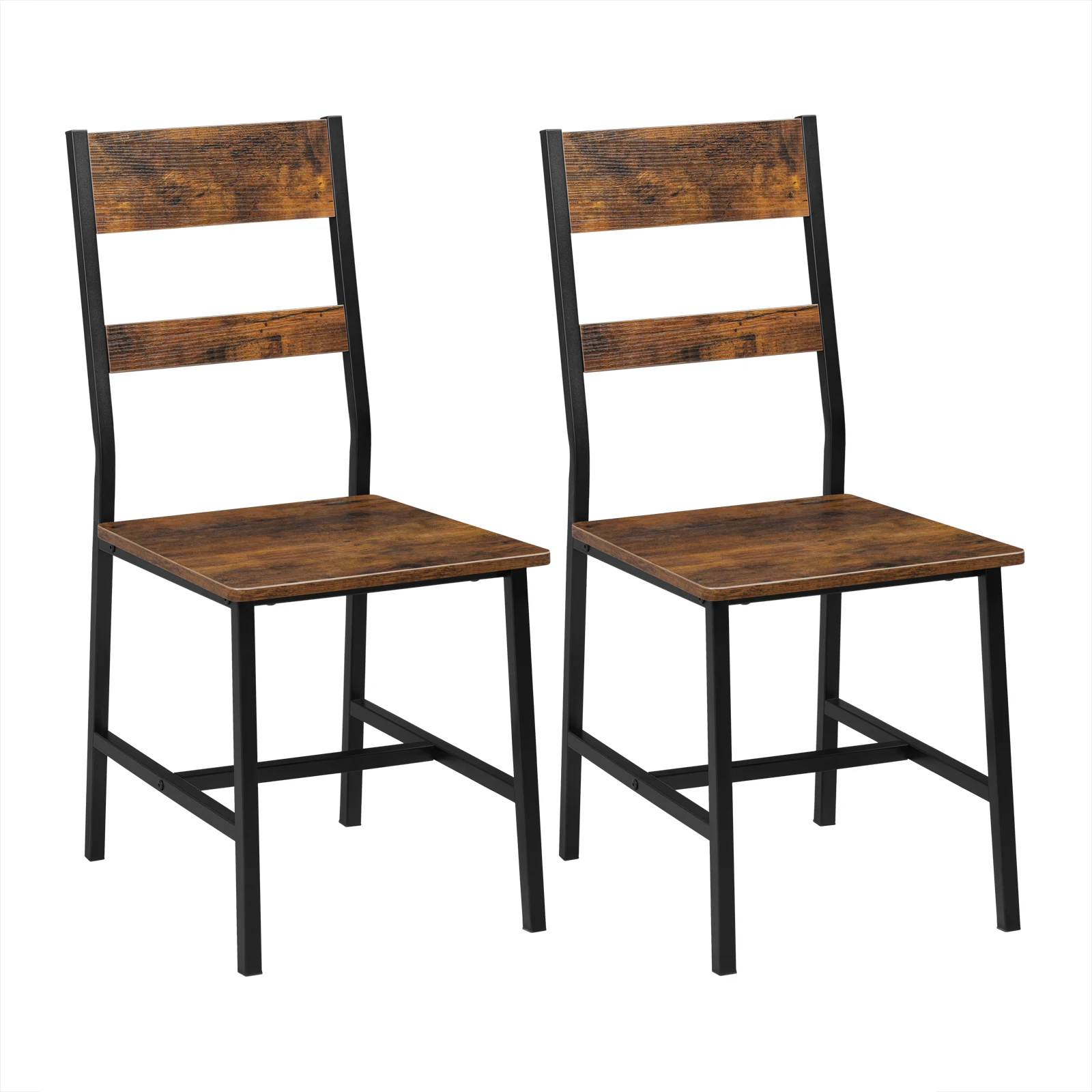 Sedia da pranzo industriale in legno, 2/4 pezzi, ergonomica, con schienale alto, gambe in metallo, robusta, 150 kg, facile da pulire, multiuso, per ri