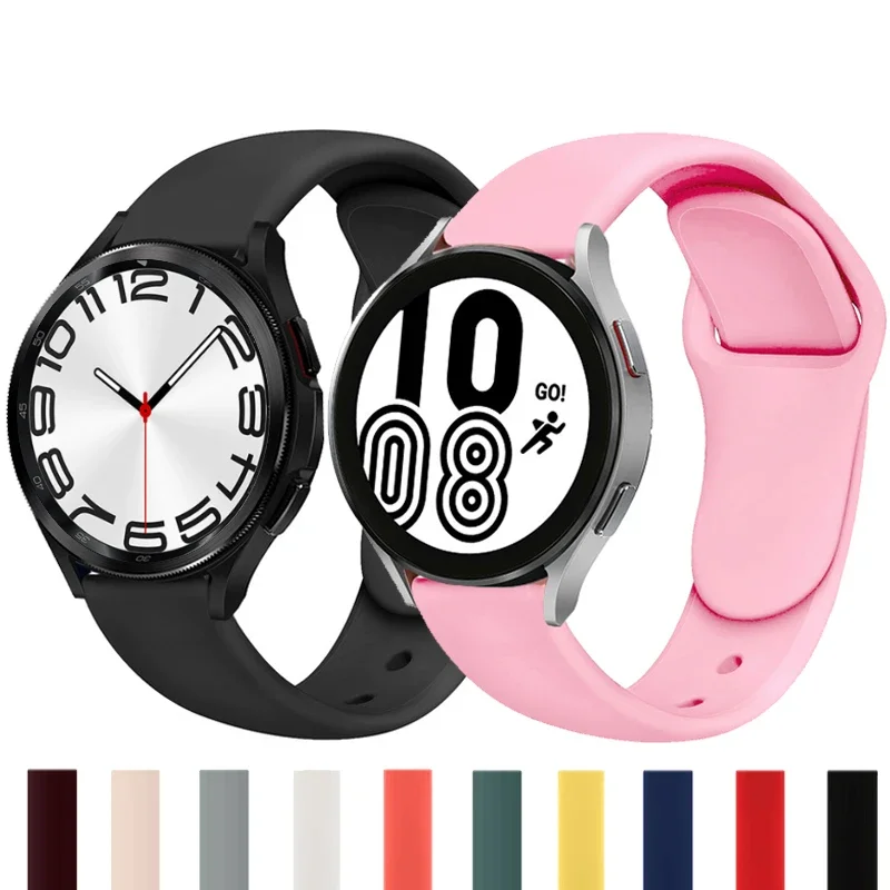 

20MM Silicone Strap for Samsung Galaxy Watch 4 6 Classic 42mm 46mm 43mm 47mm Pro 45mm Soft Bracelet for Watch 7/6/5/4 40mm 44mm