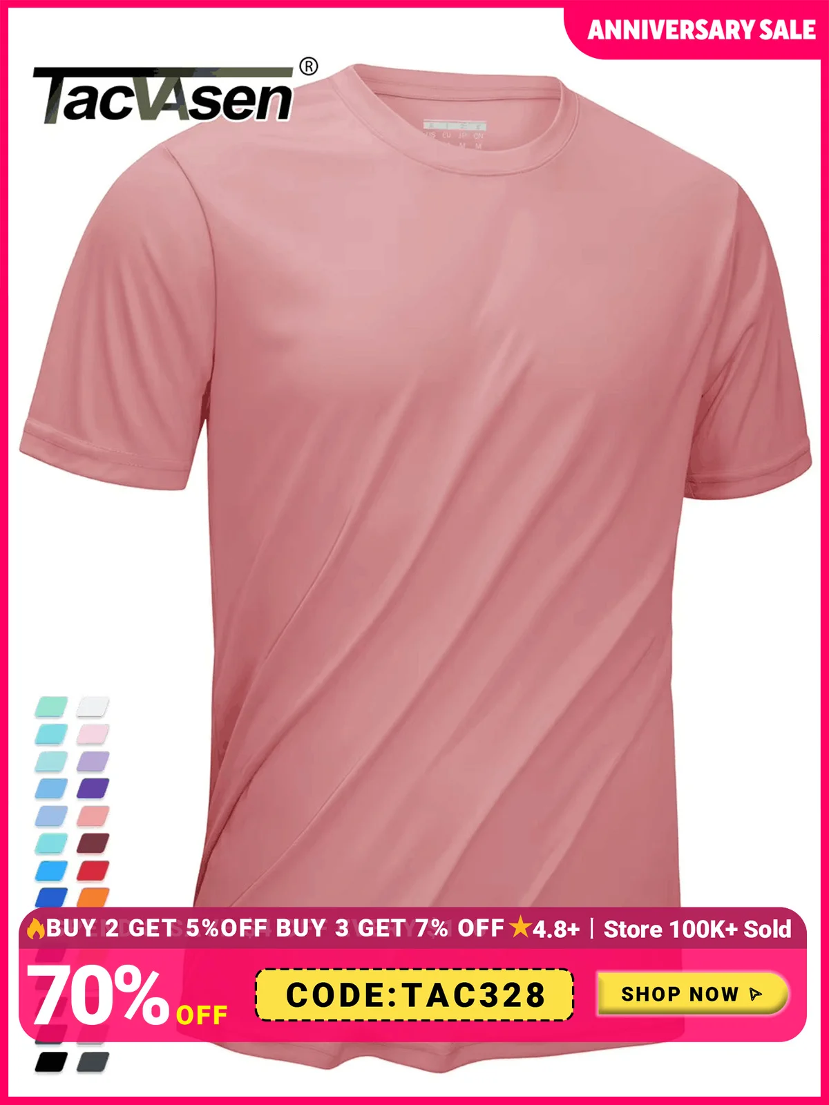 TACVASEN UPF 50 + Sommer Leistung T-shirts Mens Sonnenschutz T Shirts Gym Sport Sportlich Laufschuhe Schwimmen Casual T-shirt Tops