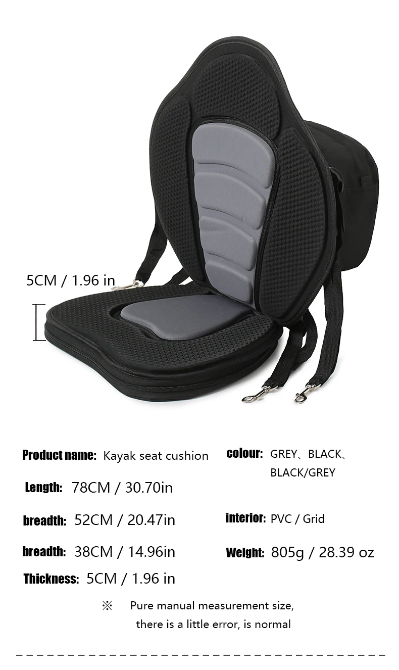 Verdickter Kajaksitz, multifunktional, tragbar, komfortabler Ruderbootsitz, hochwertiger Ruderbootsitz, Surfbrettsitz mit Lendenwirbelstütze – Detail 3