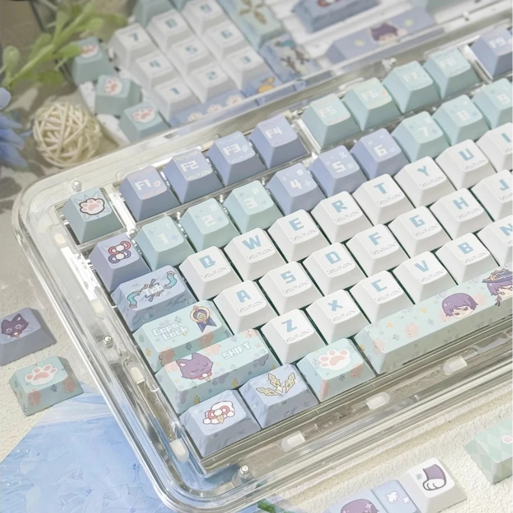 

Клавиатура Wanderer Meow Cherry Profile Genshin Impact Theme, колпачки для клавиш с персонажами аниме, милые колпачки для механической клавиатуры из ПБТ с героями мультфильмов