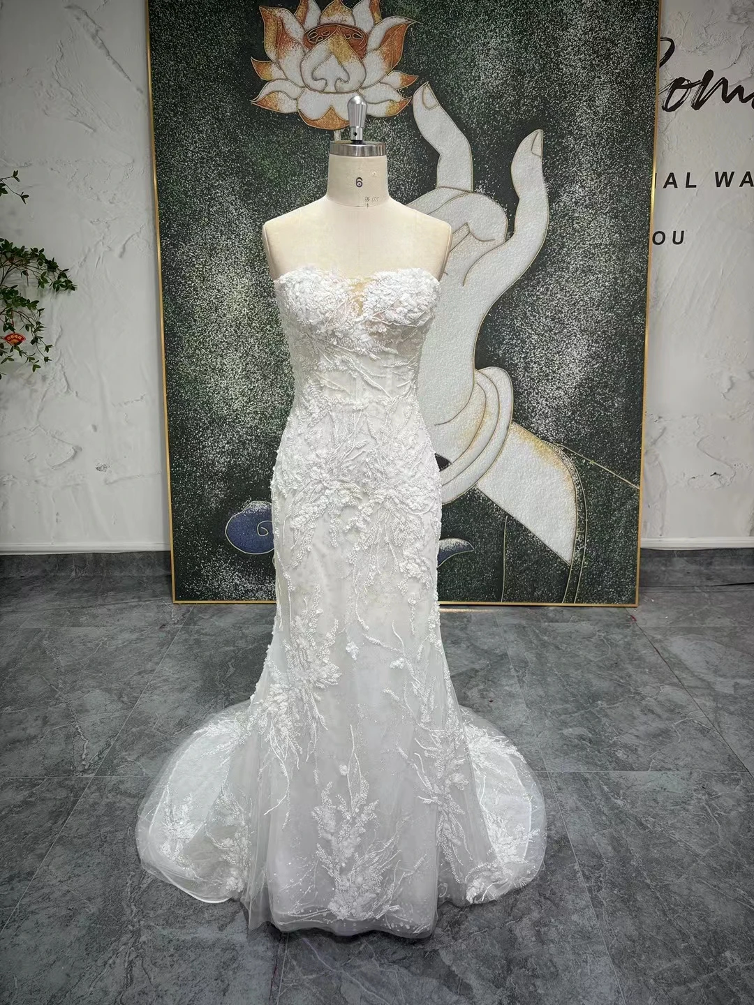 Abiti da Noiva Abiti da sposa a sirena in tulle glitterato di lusso con applicazioni di perline Abiti da sposa romantici Robes de mariée