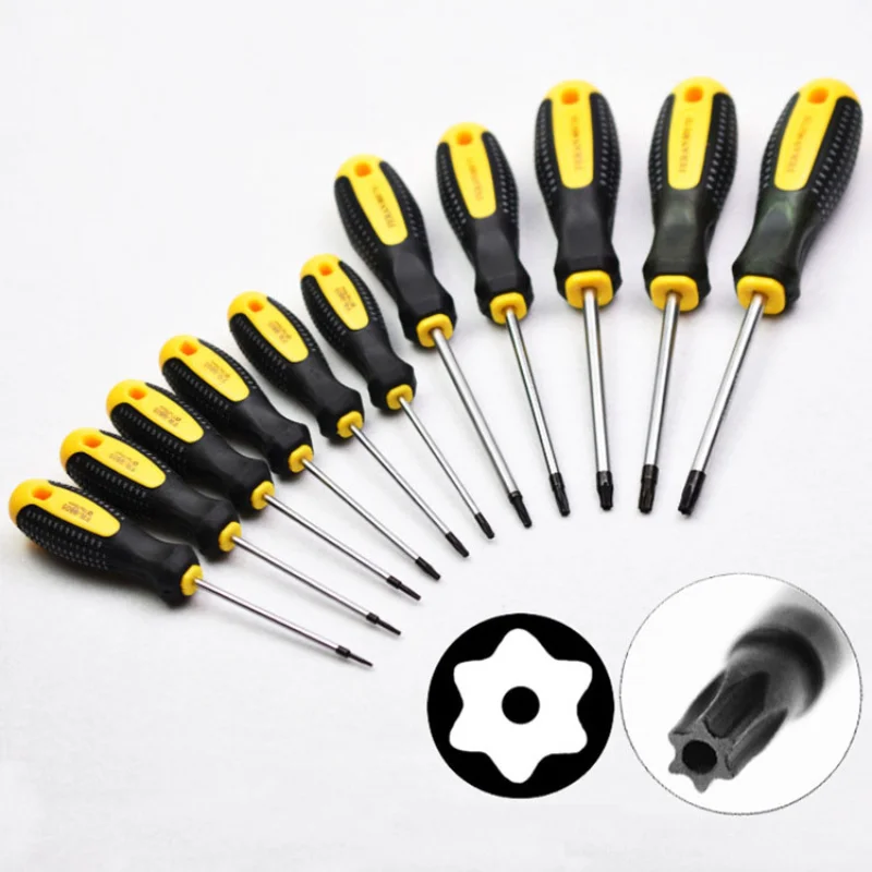 1PC Torx T5 T6 T7 T8 T9 T10 T15 T20 T25 T27 T30 Screwdriver with Magnetic Hole Screwdriver Home Phone Repair Hand Tools